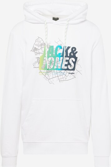JACK & JONES Sweatshirt 'Map Summer' i turkos / nattblå / citron / vit, Produktvy