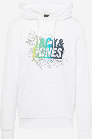 JACK & JONES Sweatshirt 'Map Summer' i turkis / natblå / citron / hvid, Produktvisning