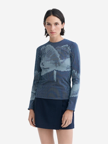 Thinking MU Shirt 'Brisa' in Blau: Vorderseite