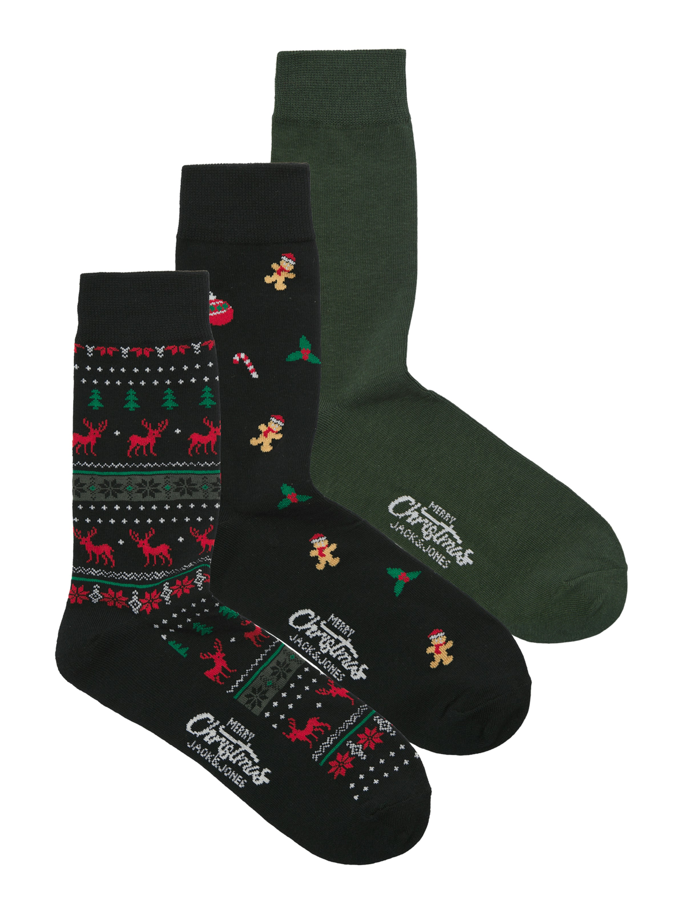 JACK & JONES Socken 'JACXMAS REINDEER' in Grün: Vorderseite