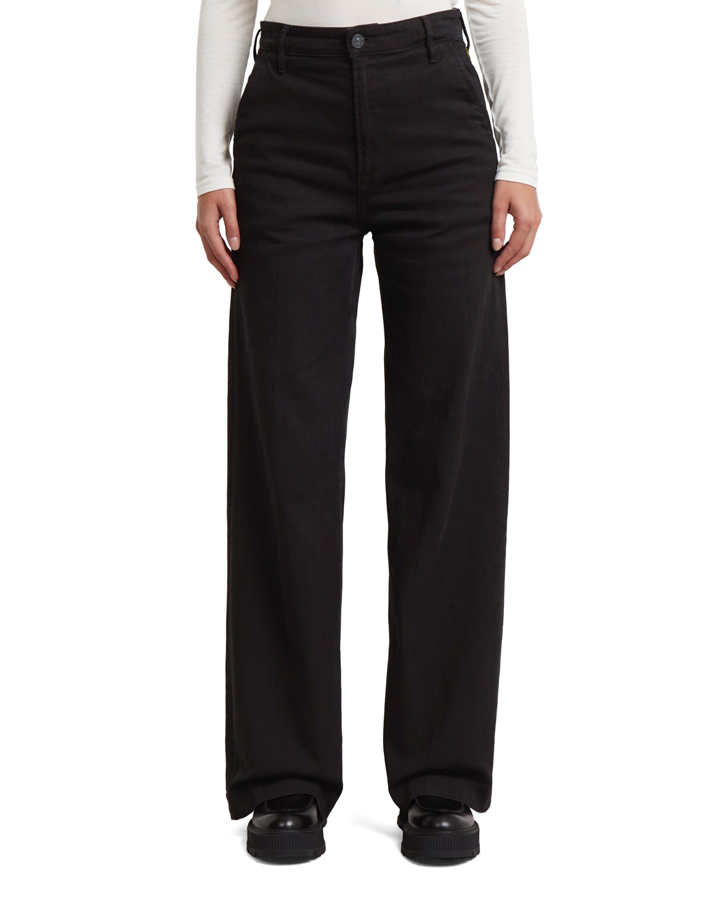 G-STAR Wide leg Pantalon 'Deck 2.0' in Zwart: voorkant