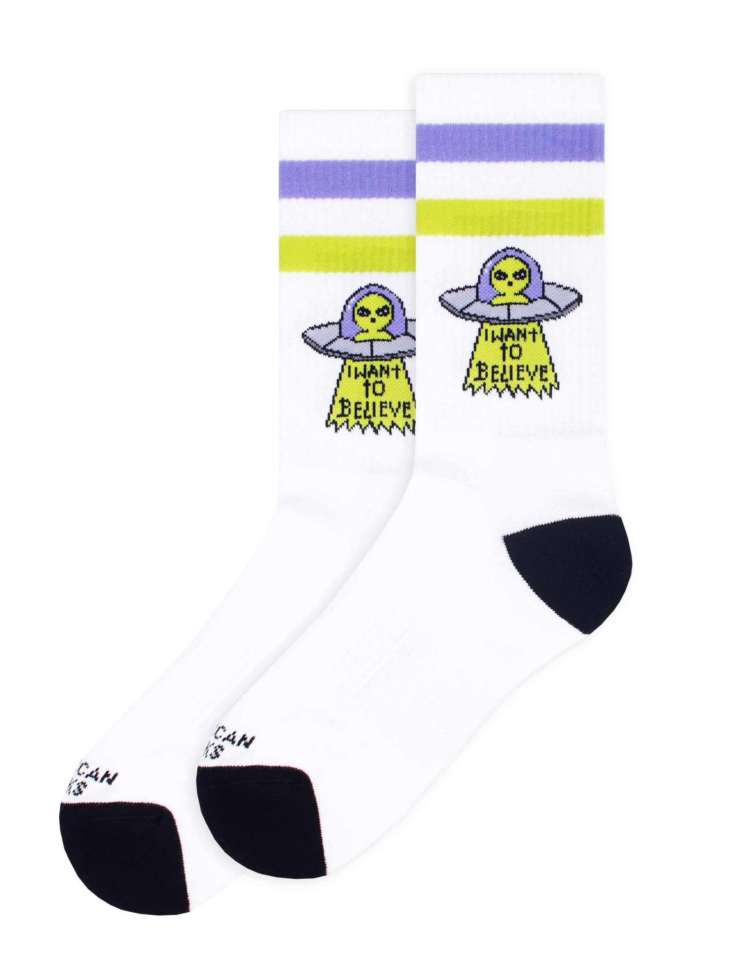 Chaussettes 'Believe' American Socks en blanc : devant
