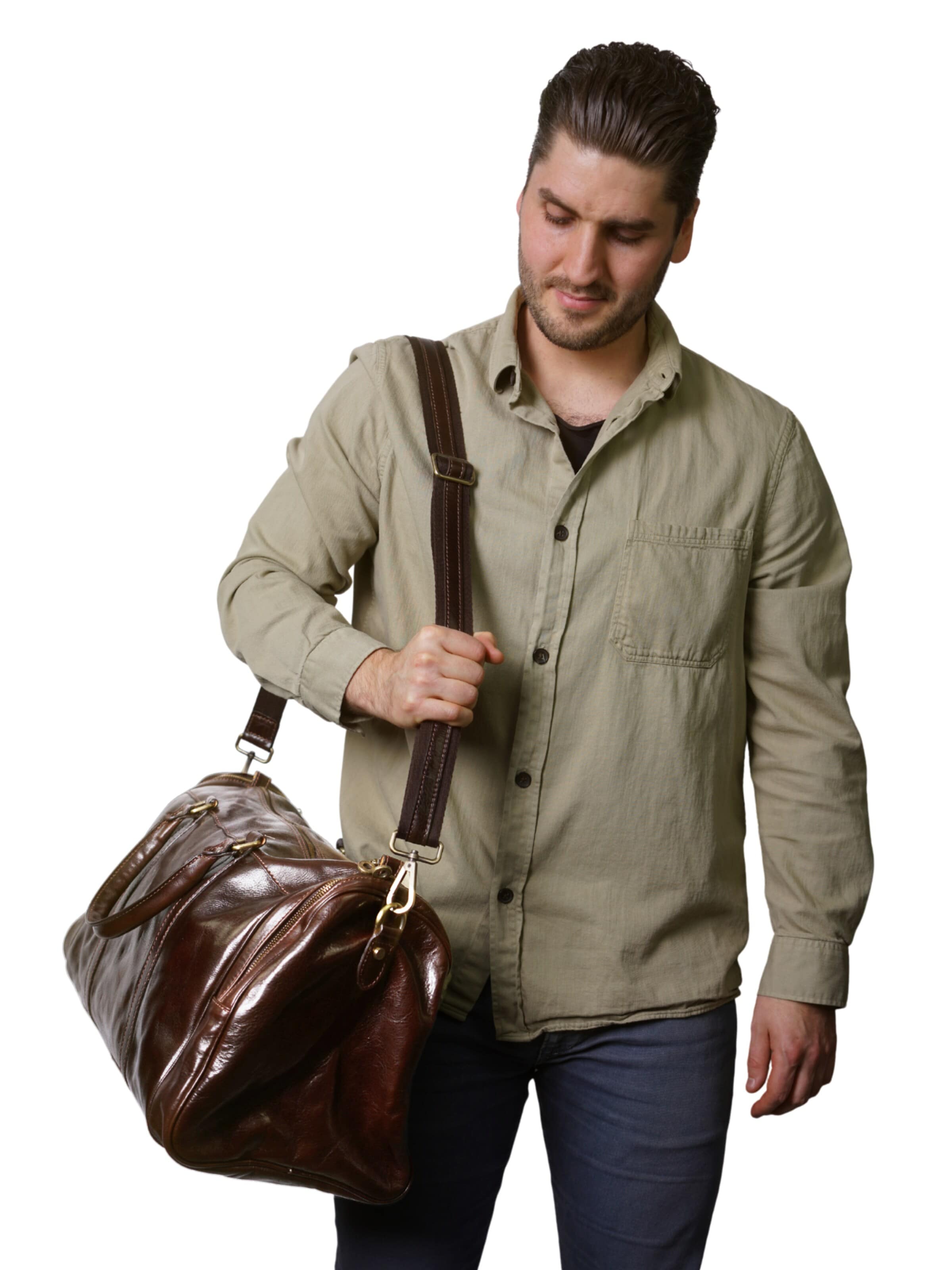 Borsa weekend 'JULIAN' di lePelou in marrone