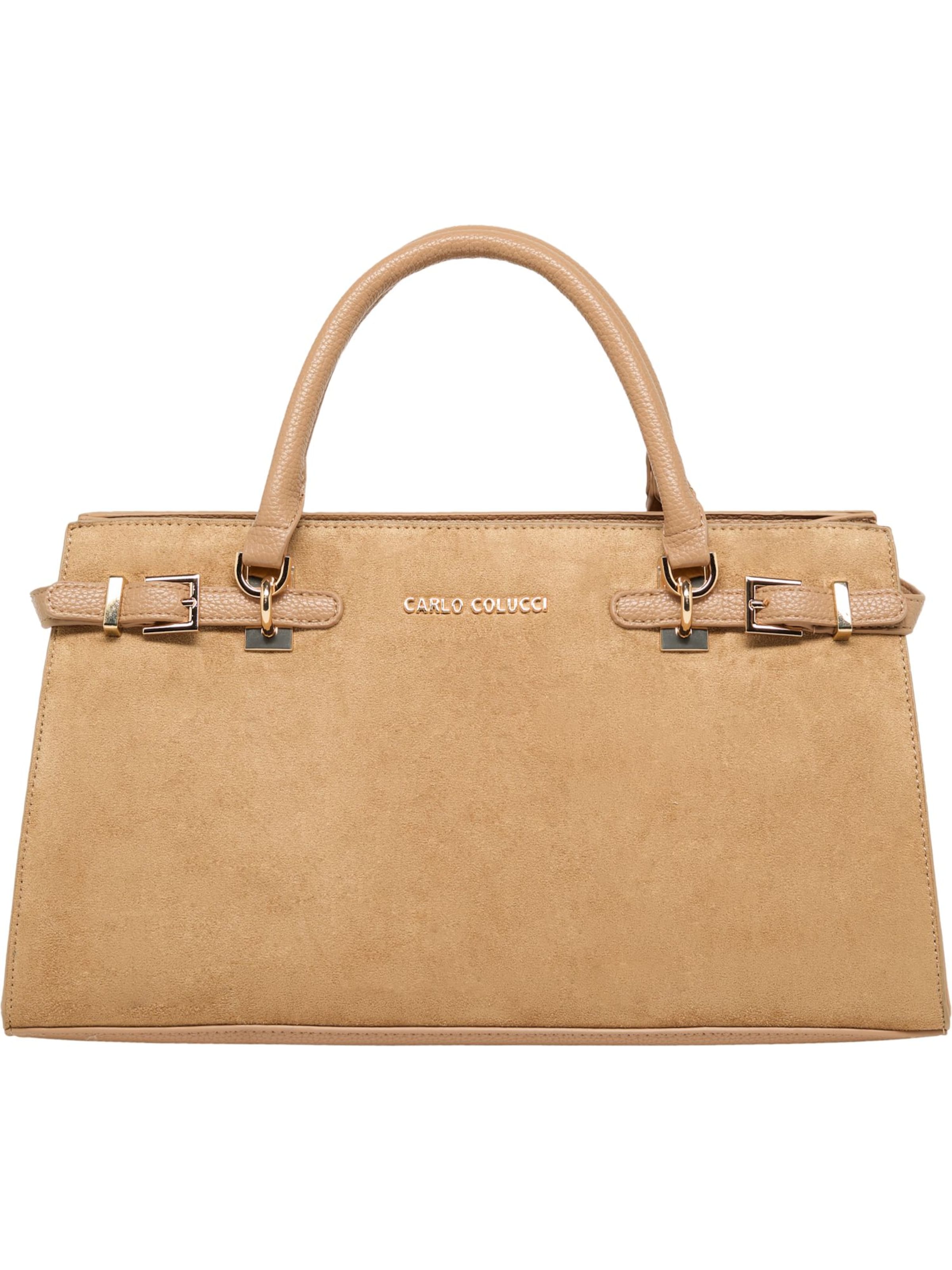 Carlo Colucci Schultertasche 'Fiegl' in Beige: Vorderseite