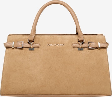 Carlo Colucci Schultertasche 'Fiegl' in Beige: Vorderseite