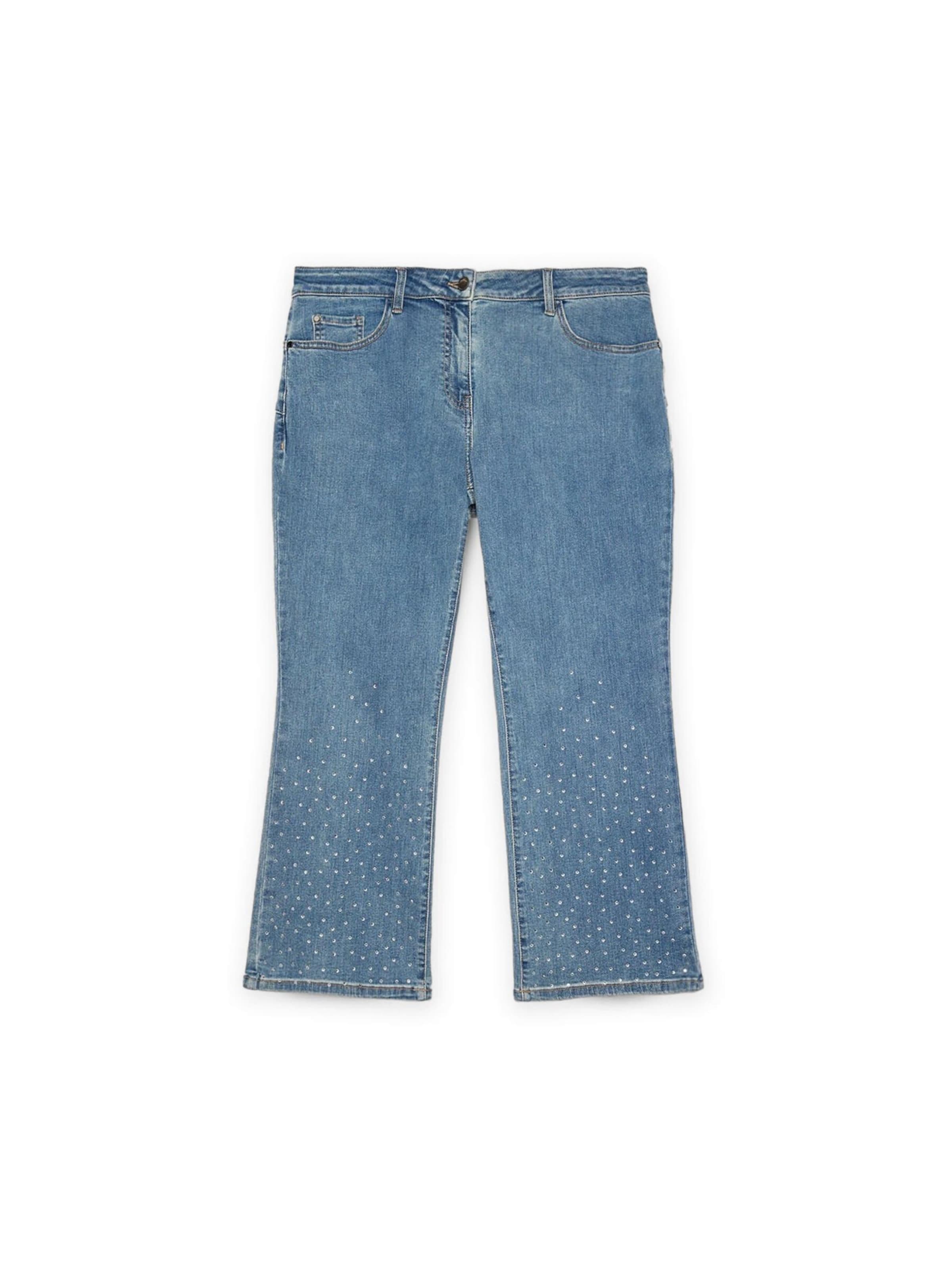 évasé Jean Fiorella Rubino en bleu : devant