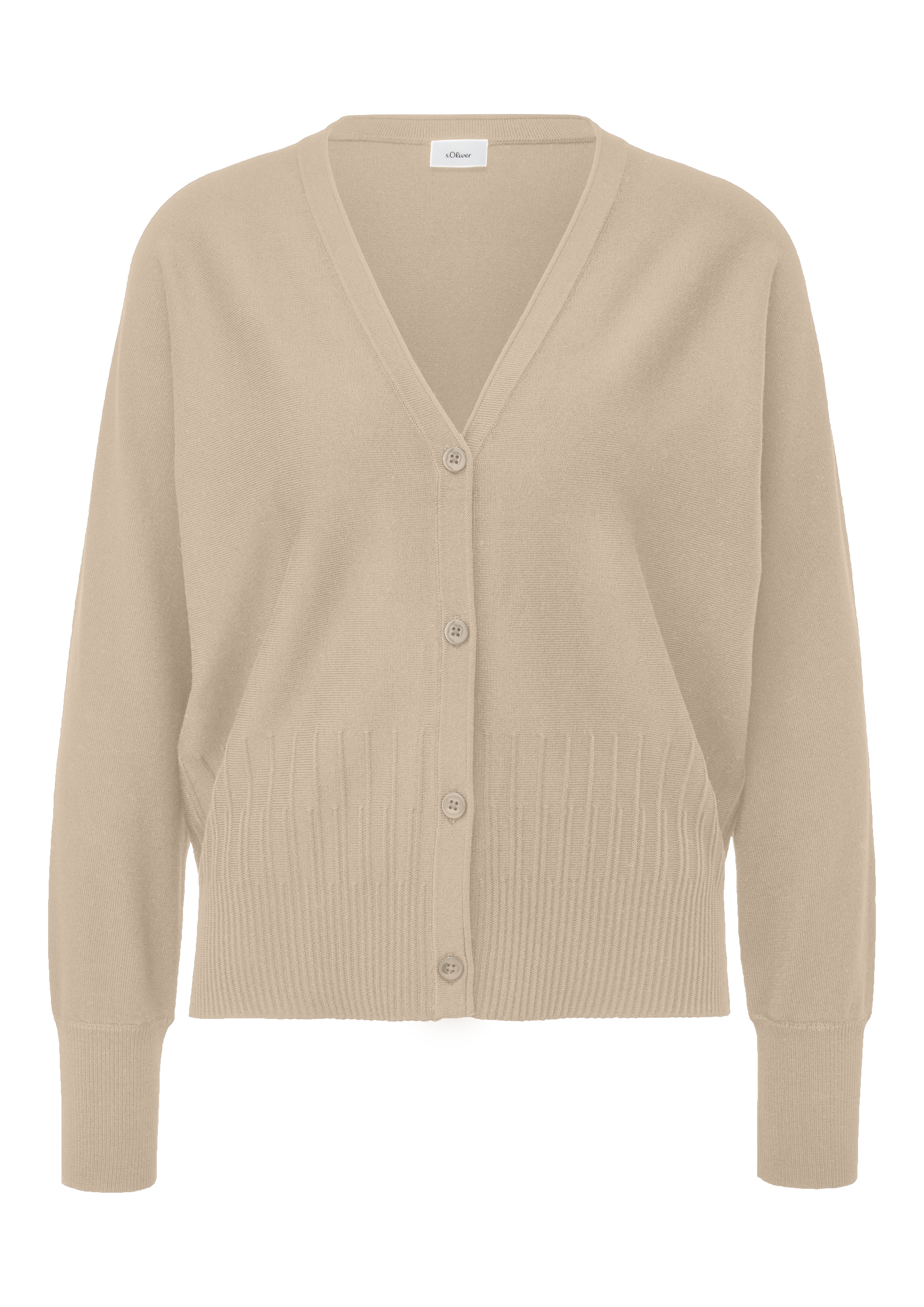 s.Oliver BLACK LABEL Gebreid vest in Beige: voorkant