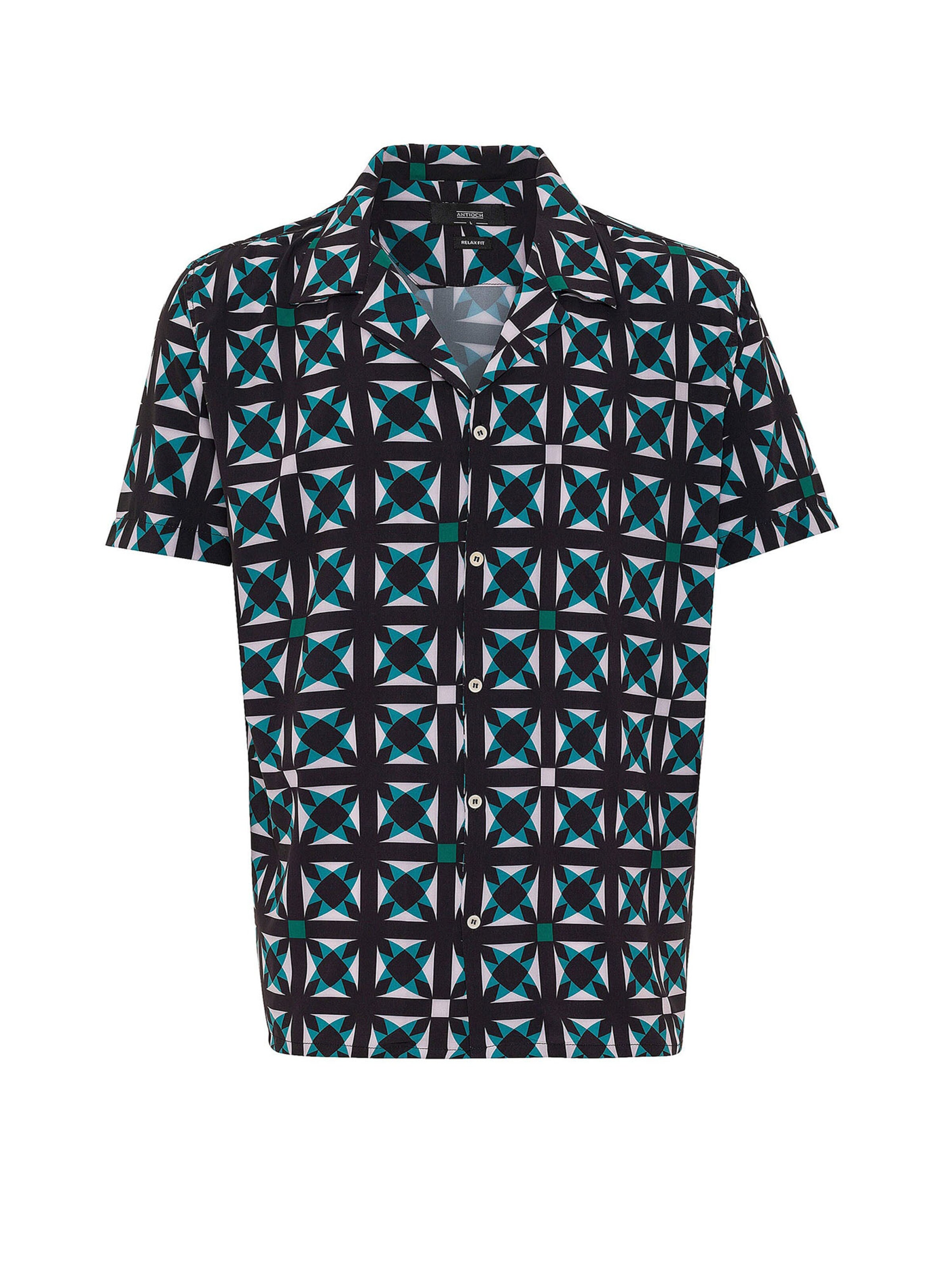 Antioch Button Up Shirt in Green / Black / White, Item view