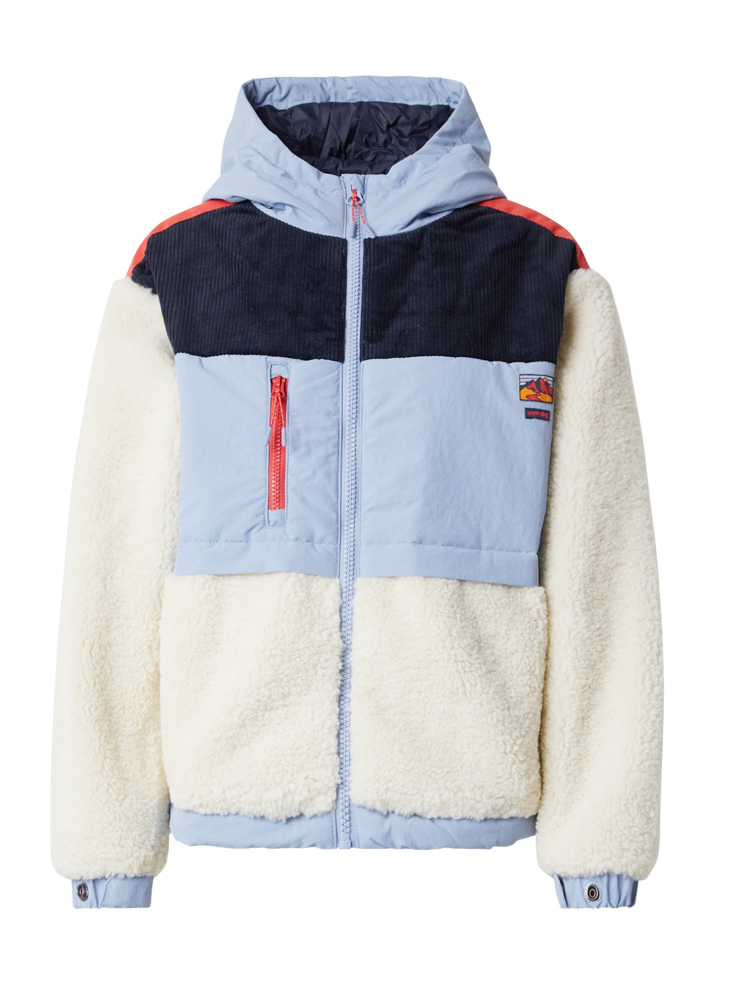 Superdry Fleece jas in Beige: voorkant