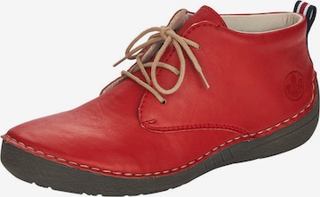 Pantofi cu șireturi sport de la Rieker pe roșu: față