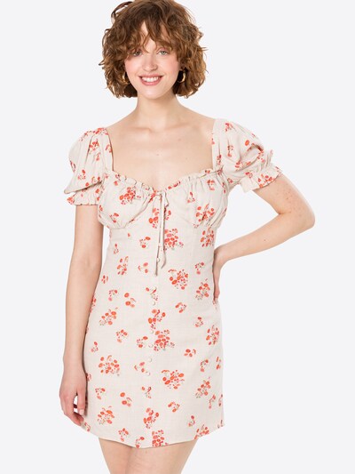 Rochie 'LUCINTA' Bardot pe bej / portocaliu / roșu, Vizualizare model