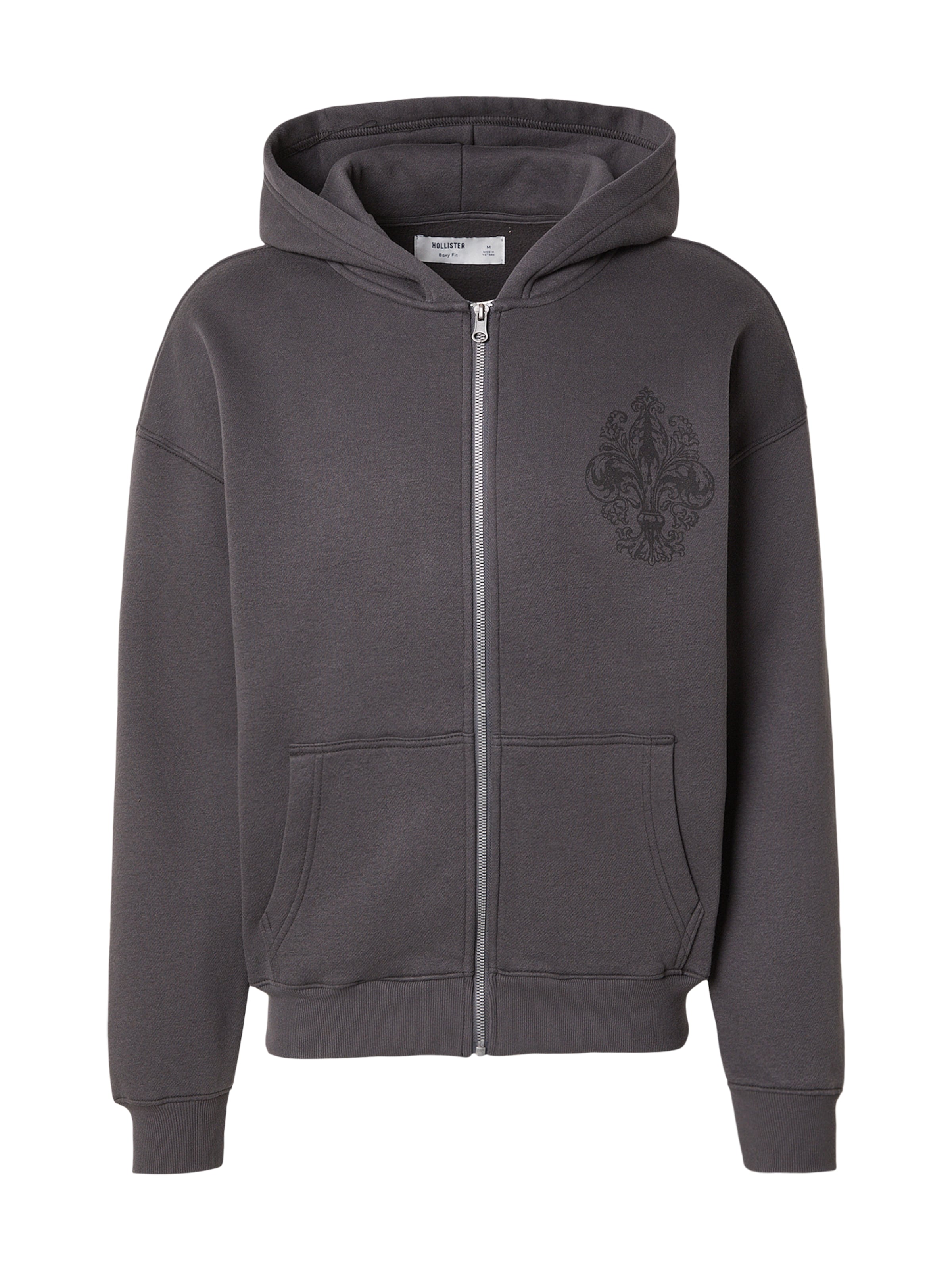 HOLLISTER Jopa na zadrgo | črna barva: sprednja stran