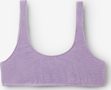 CALZEDONIA Bralette Bikini Top 'CRINKLE WAVES' in Purple: front