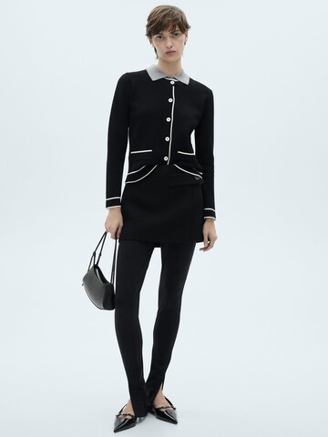 MANGO Knit cardigan 'Comu' in Black: front