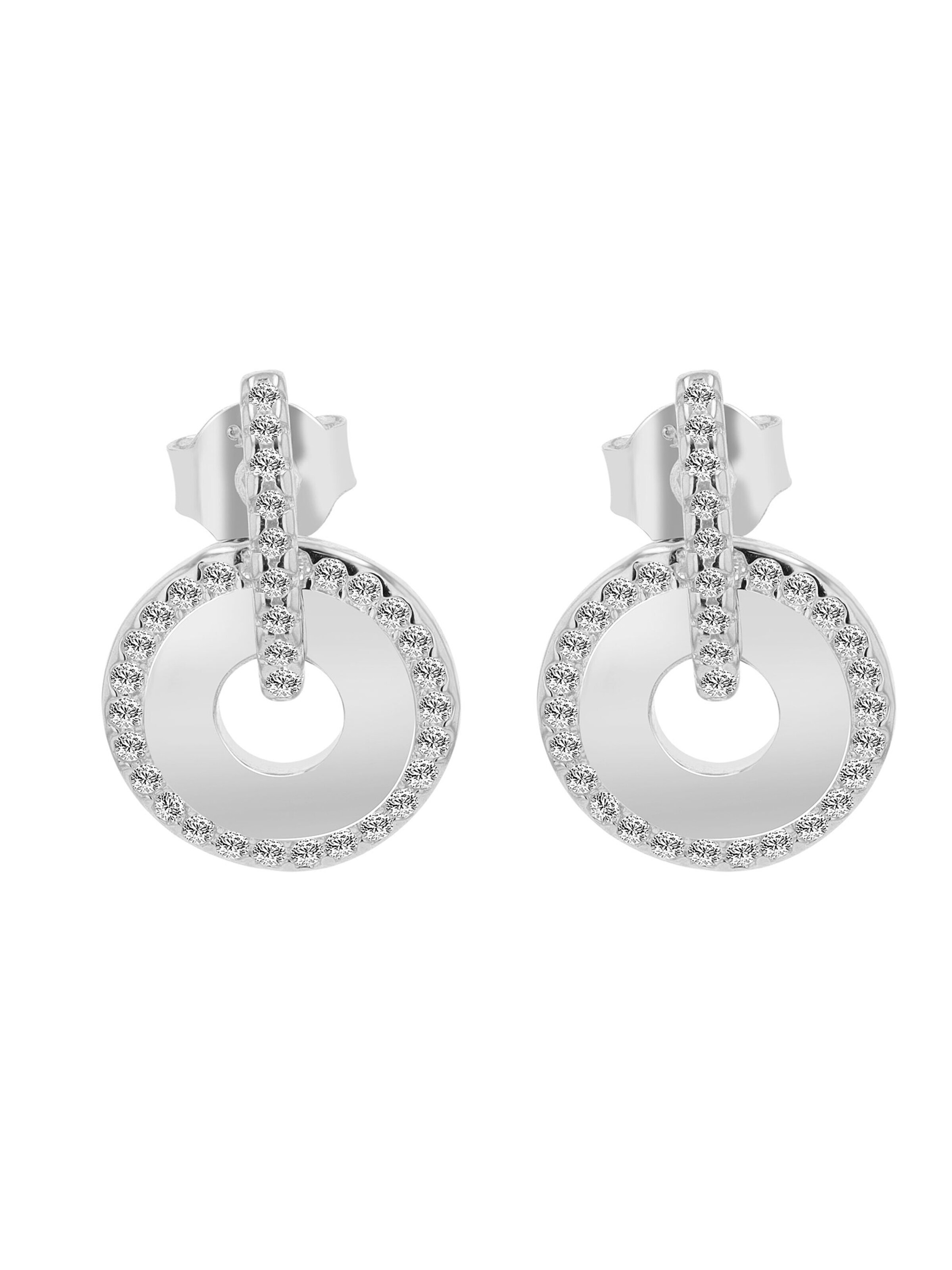 Akzent Earrings '"Jiana" aus 925 Sterlingsilber, rhodiniert, langlebig' in Silver: front