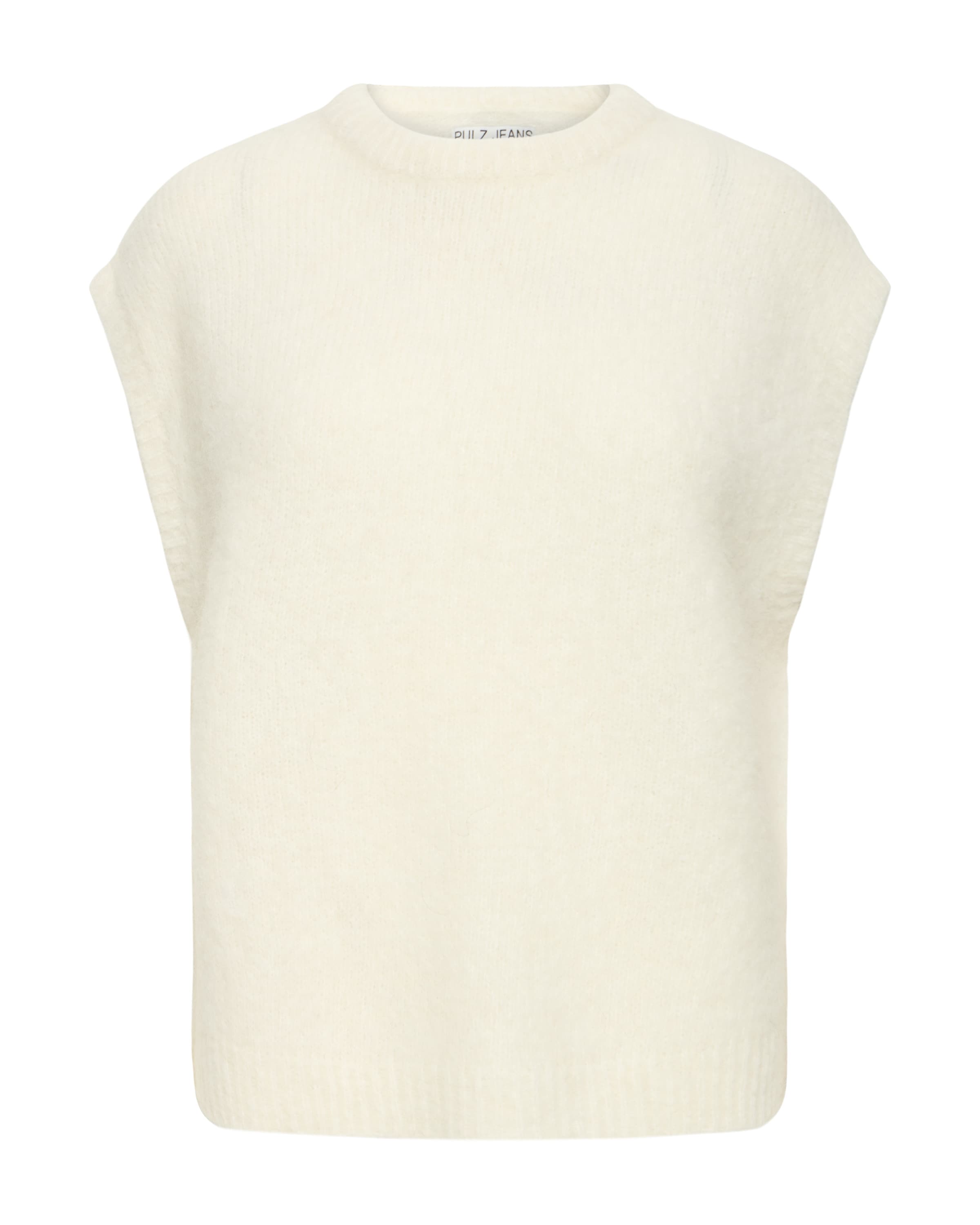 Pulz Strikvest 'GEORGIE ' i beige: forside
