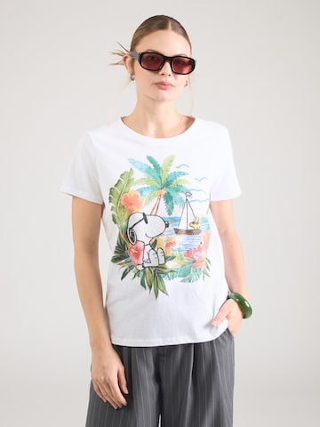 PRINCESS GOES HOLLYWOOD Μπλουζάκι 'Snoopy Waves' σε λευκό: μπροστά