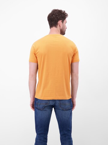 LERROS T-Shirt aus Baumwolle mit Brustprint in Orange