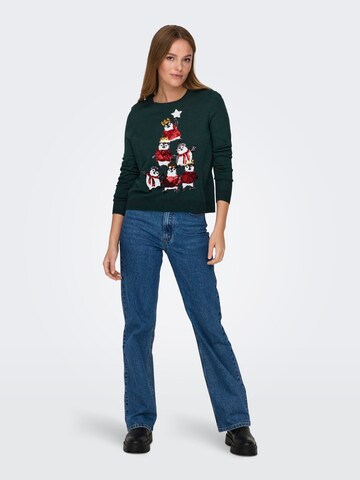 ONLY - Pullover 'XMAS' em verde