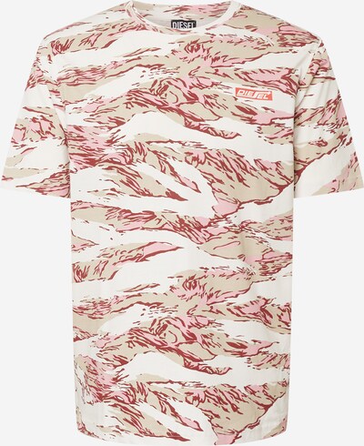 DIESEL Shirt 'JUST' in de kleur Bruin / Lichtgroen / Rosa / Wit, Productweergave