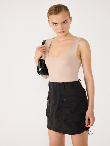 No Matter What Bodysuit in Beige: front