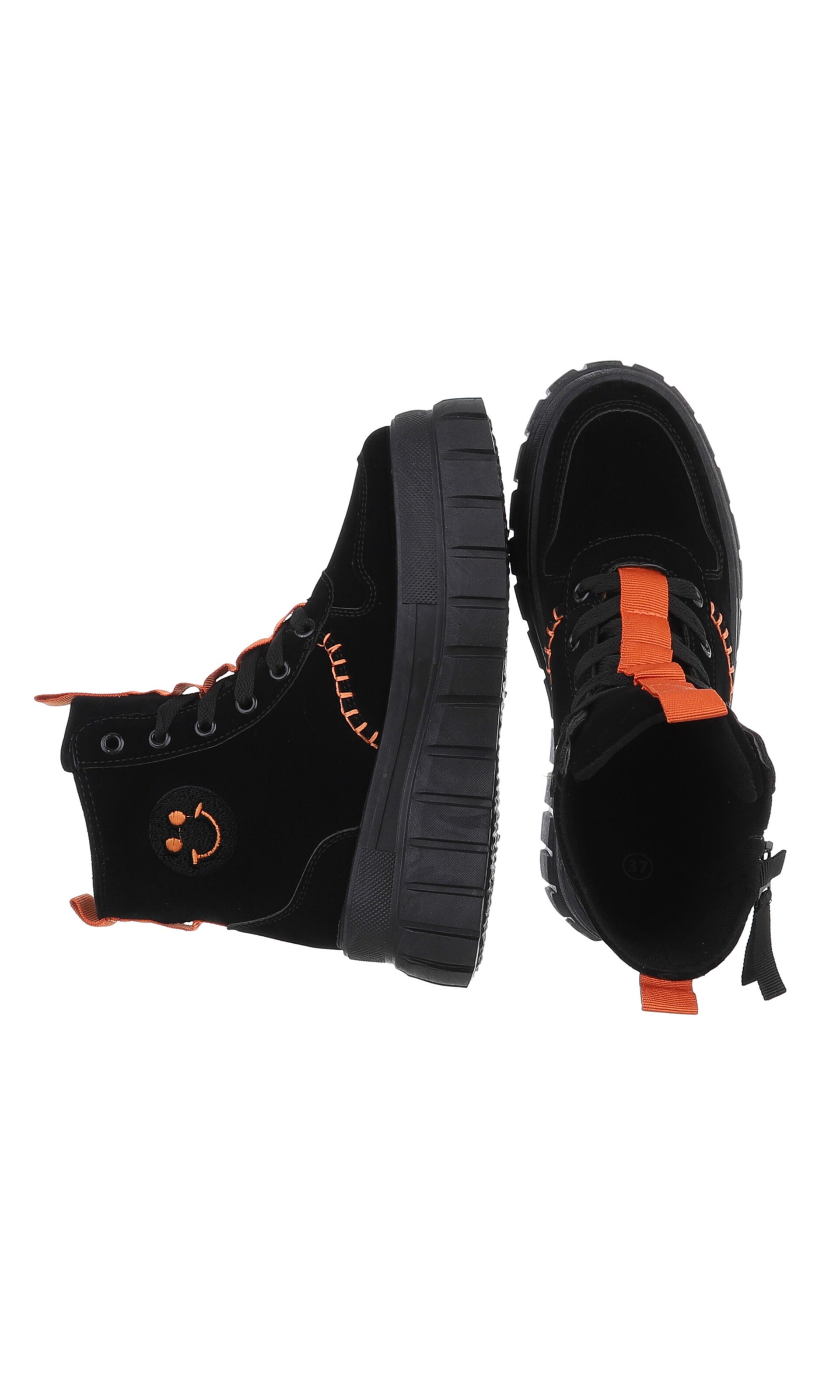 Ital-Design Schnürstiefelette in Schwarz