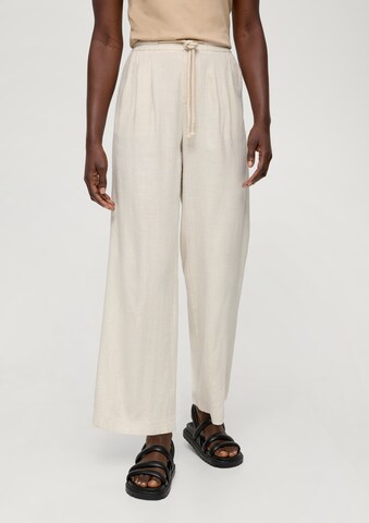 Wide Leg Pantalon à pince s.Oliver en beige : devant