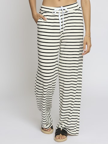 Wide Leg Pantalon 'Sveaa' Lilavie en blanc : devant