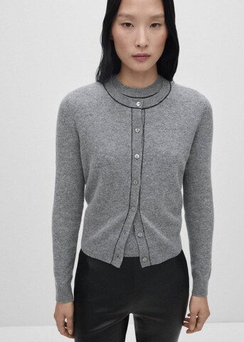 MANGO Knit Cardigan 'Manuel' in Grey: front