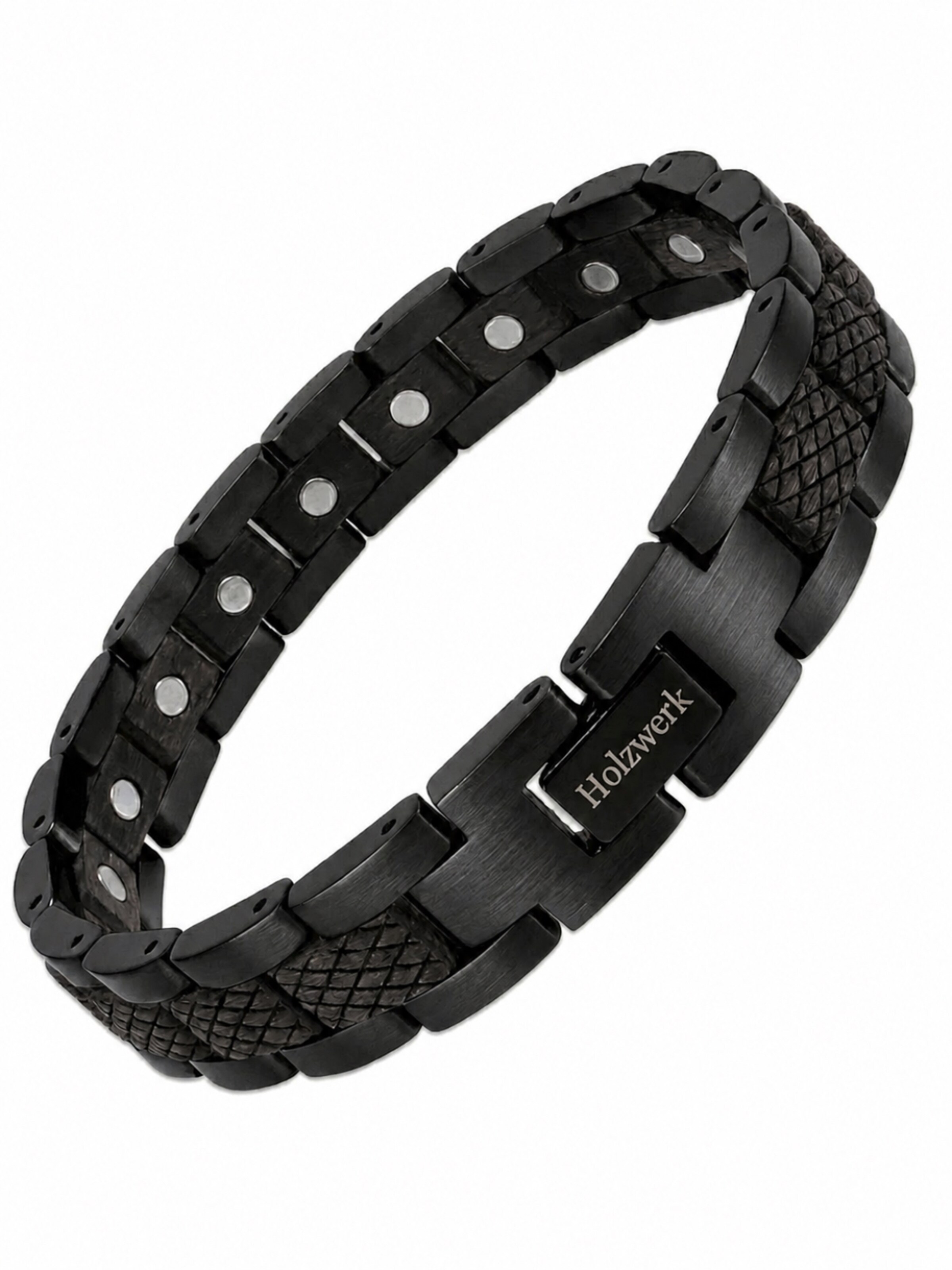 Holzwerk - Pulsera 'PARKSEE' en negro: frente