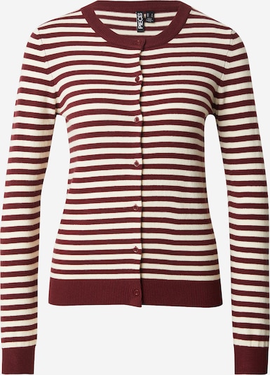 Kardiganas 'PCNORA' iš PIECES, spalva – kremo / karmino raudona, Prekių apžvalga