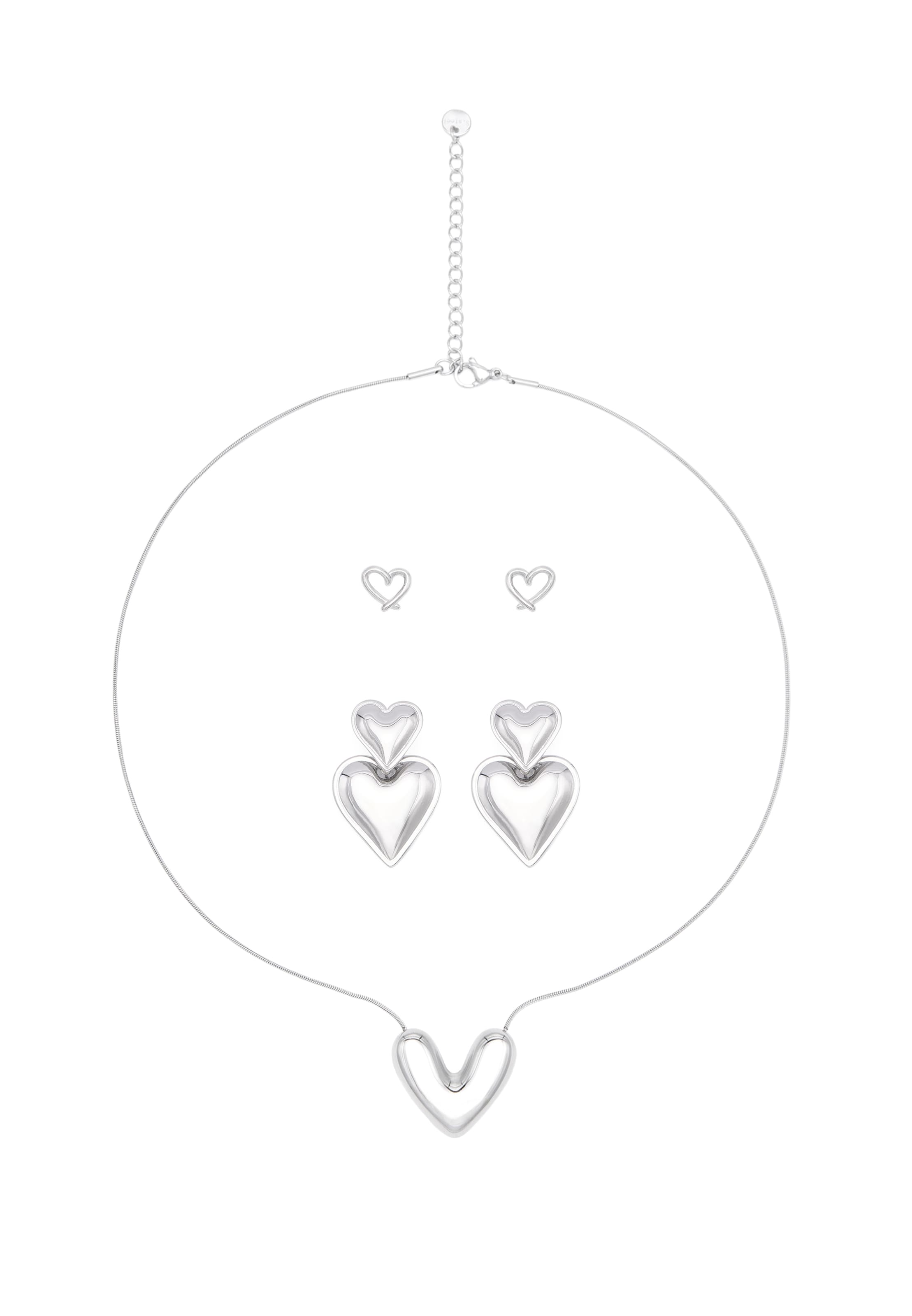 MYMO - Conjunto de joyería en plata: frente