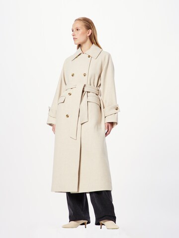 Manteau mi-saison minimum en beige : devant