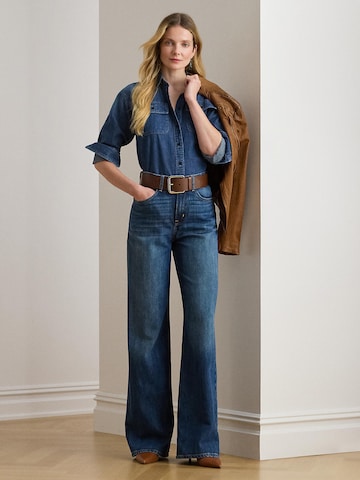 Wide leg Jeans 'HIRS' di Lauren Ralph Lauren in blu