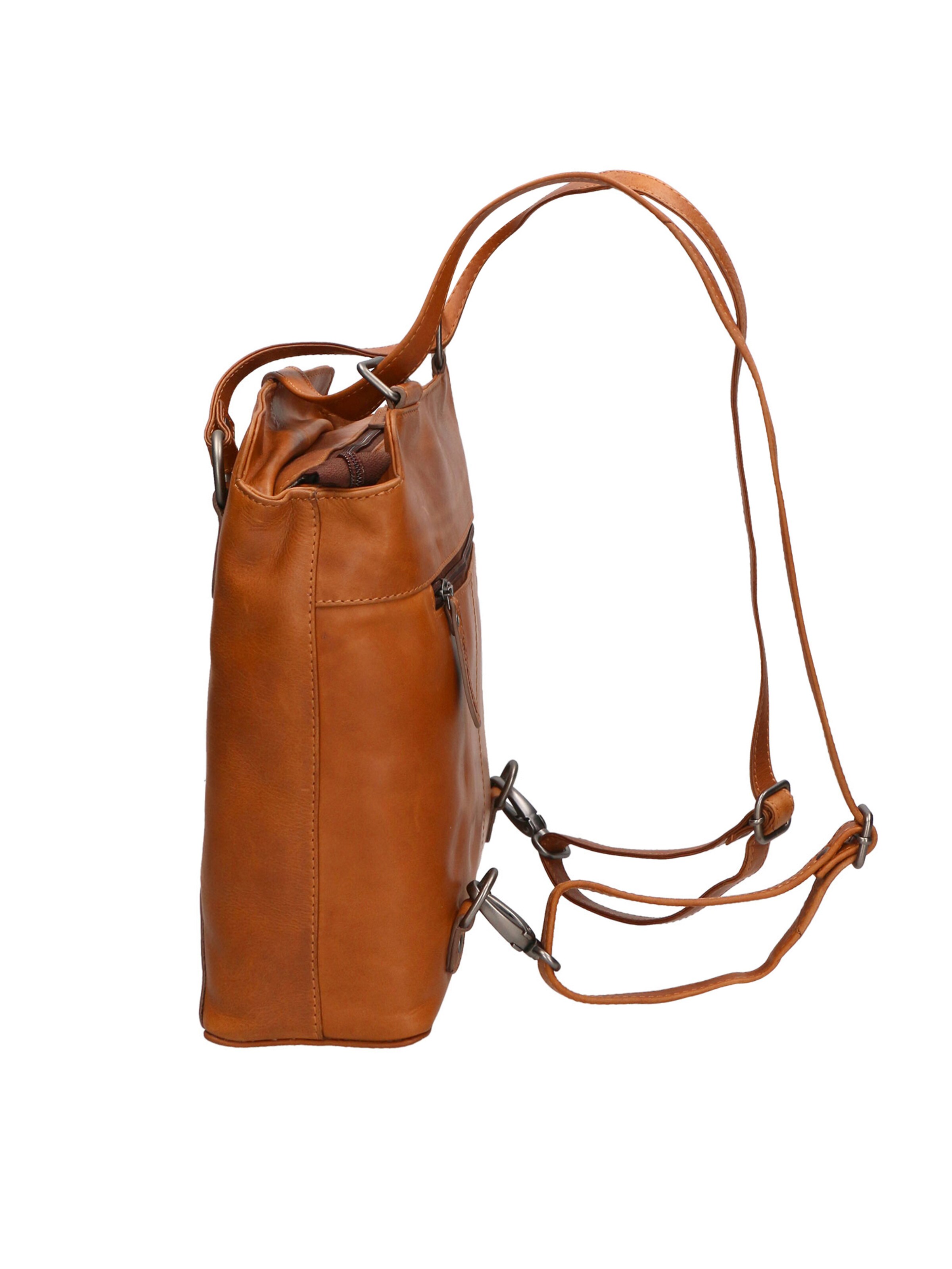 Borsa a spalla 'Borsa Uomo Vera Pelle Convertibile Spalla Zaino' di HILL BURRY in marrone
