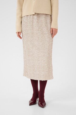 Jupe CULTURE en beige : devant