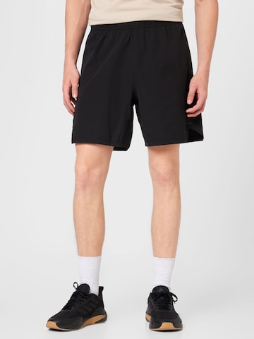 Regular Pantalon de sport 'Workout Knurling' ADIDAS PERFORMANCE en noir : devant