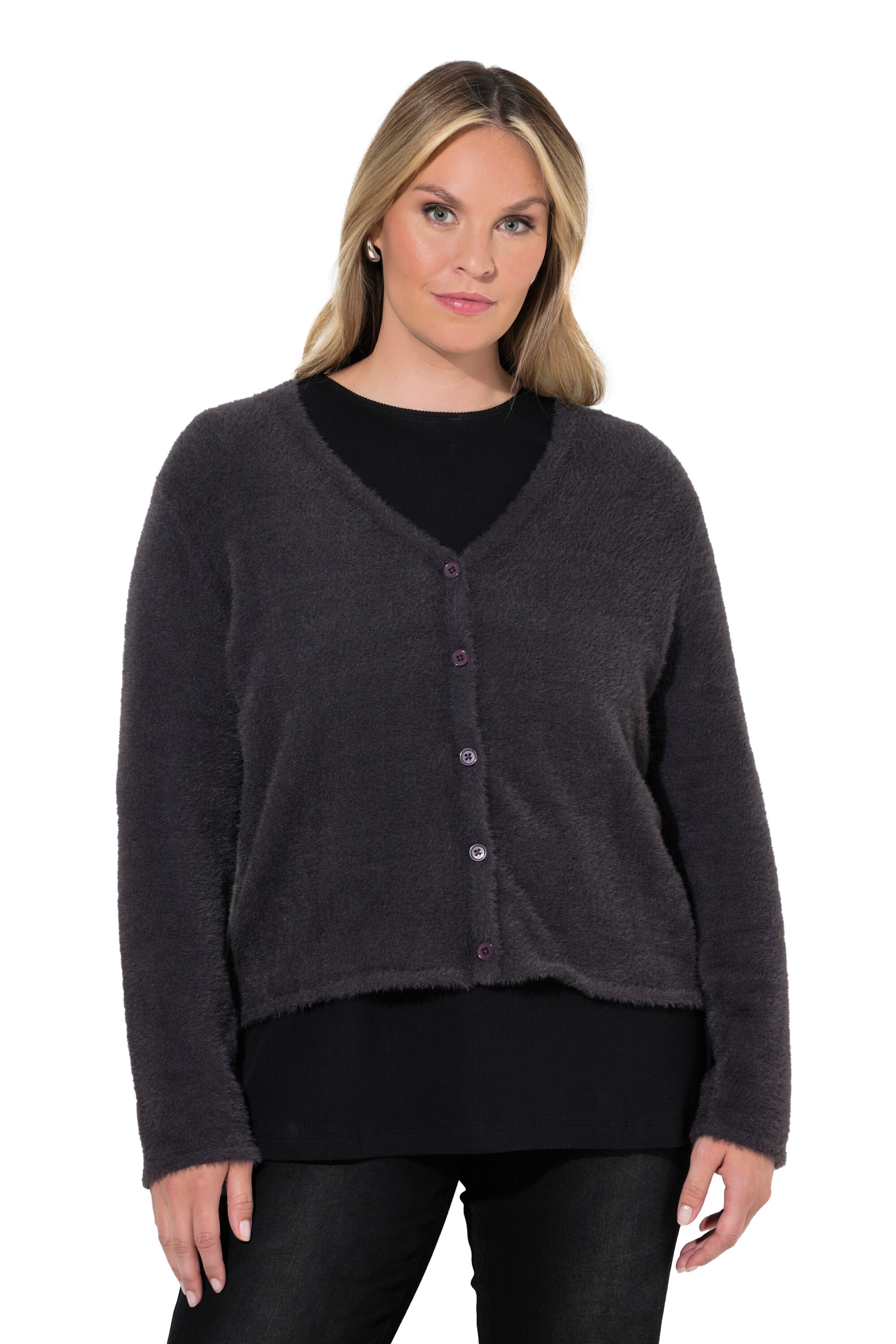 MIAMODA Knit cardigan in Brown: front