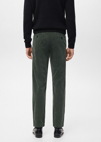 MANGO MAN Slim fit Pants 'Berdam' in Green