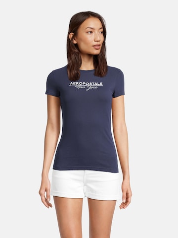 T-shirt AÉROPOSTALE en bleu : devant