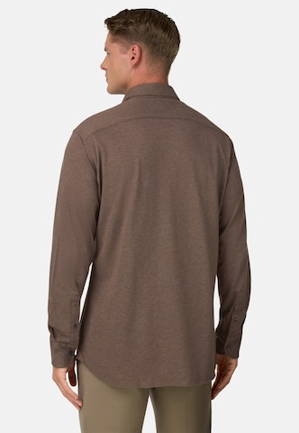 Boggi Milano Comfort fit Overhemd in Bruin
