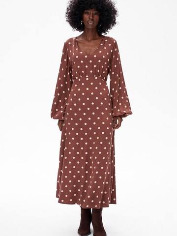 Blue Shadow Dress in Brown: front