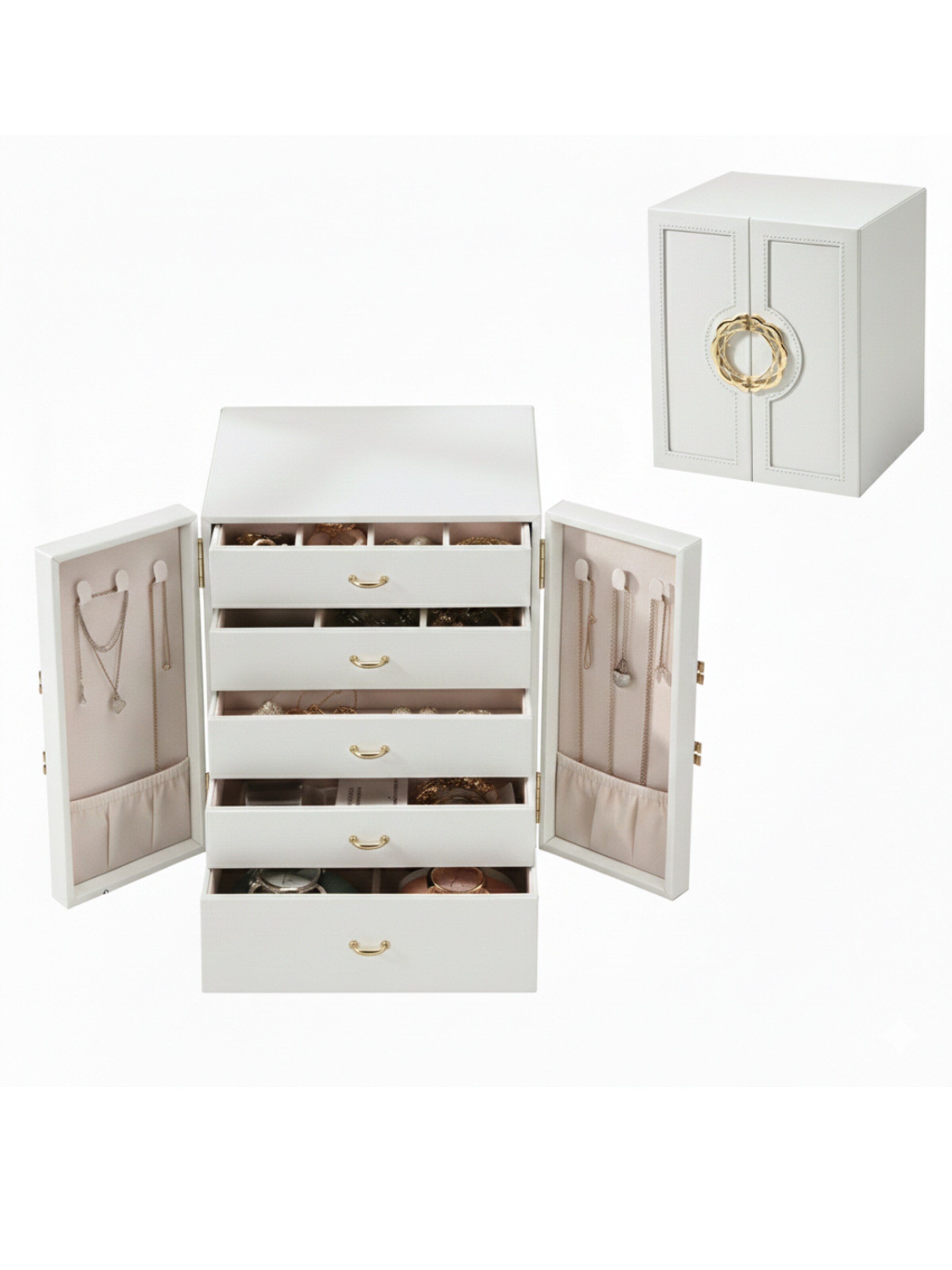 MEVYRA Jewelry Storage in White: front