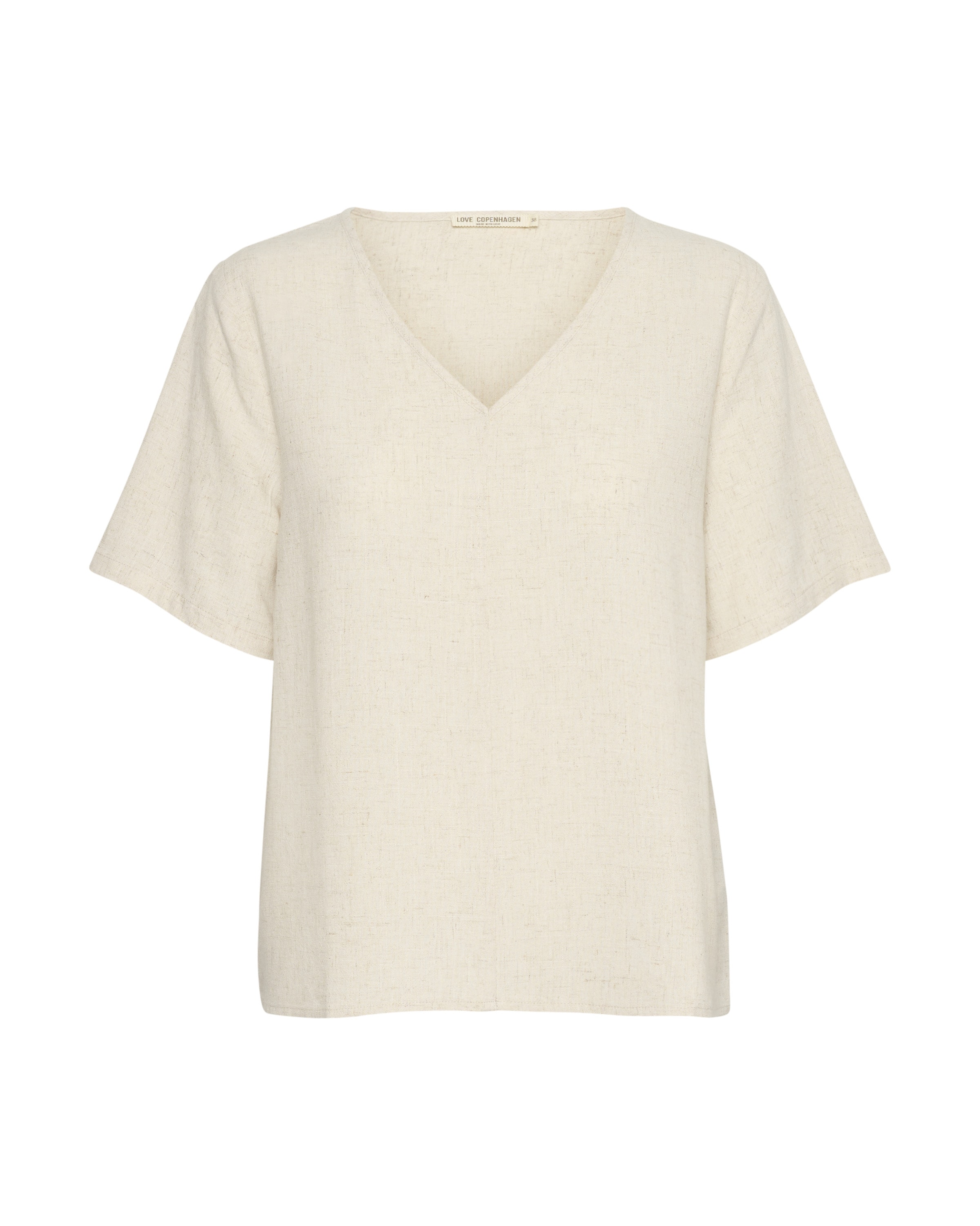 T-shirt Love Copenhagen en beige : devant