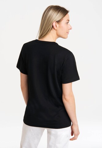 LOGOSHIRT Shirt 'Interflug DDR' in Zwart