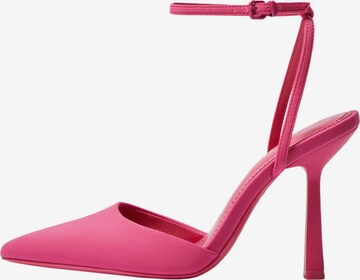 Bershka Дамски обувки на ток с отворена пета в розово