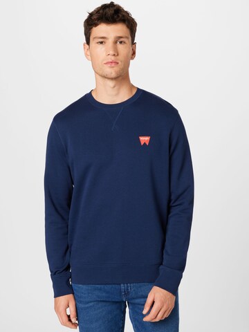 WRANGLER Sweatshirt 'Sign off' in Blue: front