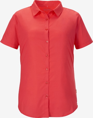 KILLTEC Athletic Button Up Shirt in Red: front