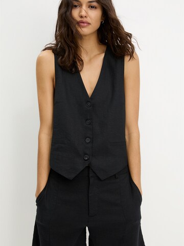 Gilet de costume Pull&Bear en noir : devant