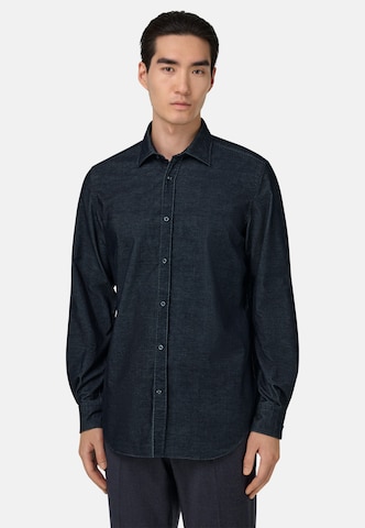 Boggi Milano Regular fit Overhemd in Blauw: voorkant